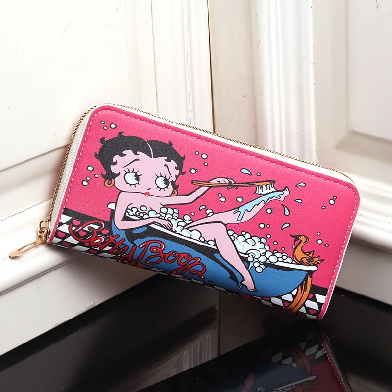Cute Cartoon Long Wallet for Women & Kids – Large Capacity Zipper Coin Purse with Multiple Card Slots & ID Window, Portable Clutch Wallet for Daily Use & Travel